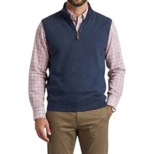 NEW BATTON paulo performance quarter zip vest in navy